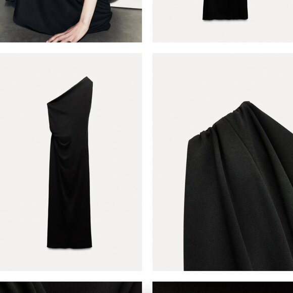 ZARA DRAPED ASYMMETRIC DRESS ZW COLLECTION SZ M NWT - Picture 5 of 9